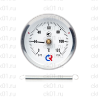 Термометры биметаллические с пружиной для крепления на трубе типа БТ серии 010